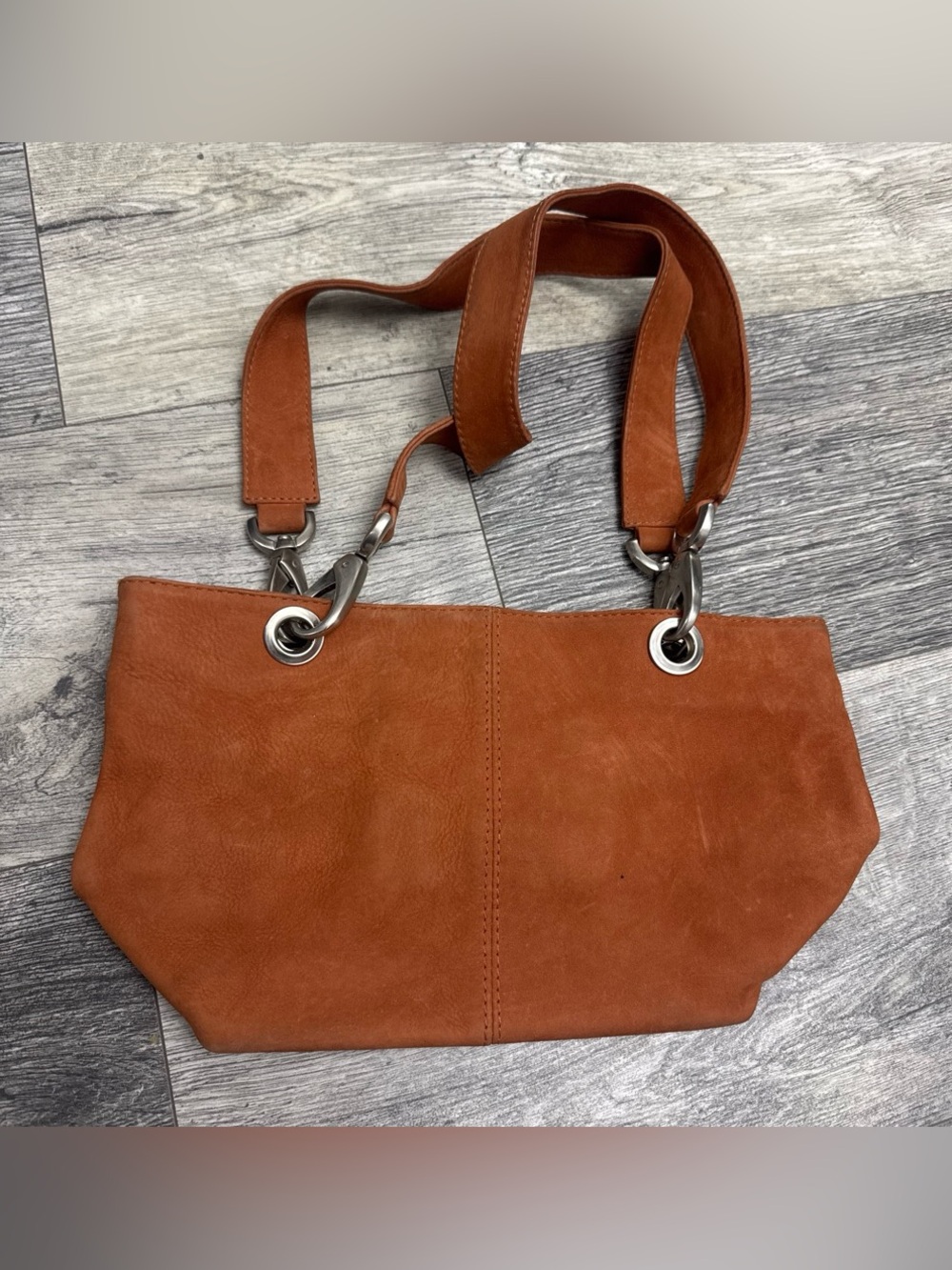 HOBO Suede Shoulder Bag in Burnt Orange